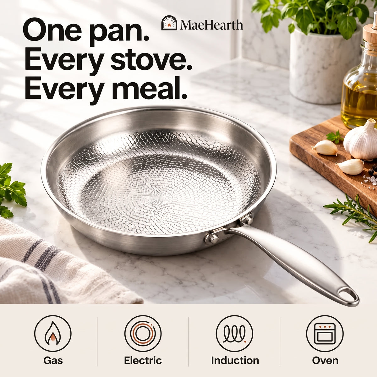 MaeHearth hammered titanium pan